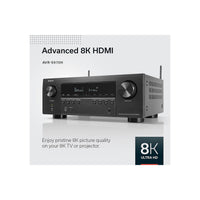 Denon AVR-S970H 7.2-channel home theater receiver with Dolby Atmos,  Bluetooth, Apple AirPlay 2, and Amazon Alexa compatibility - AVR-S970H