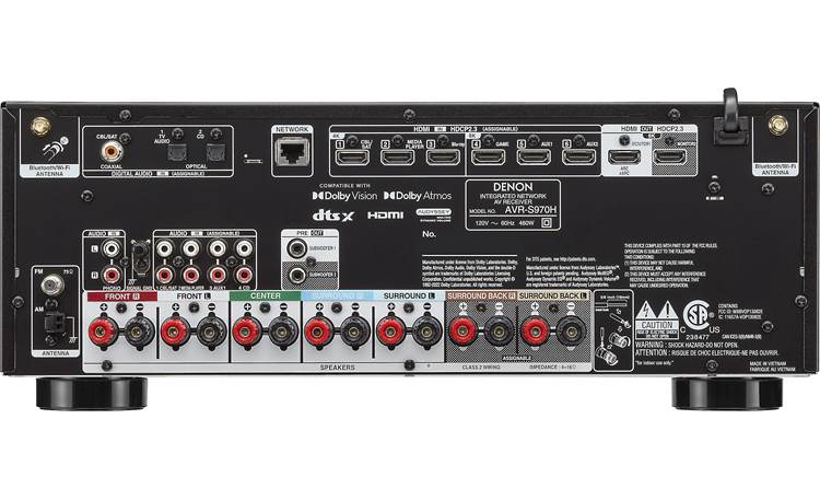 Denon AVR-S970H 7.2-channel home theater receiver with Dolby Atmos,  Bluetooth, Apple AirPlay 2, and Amazon Alexa compatibility - AVR-S970H