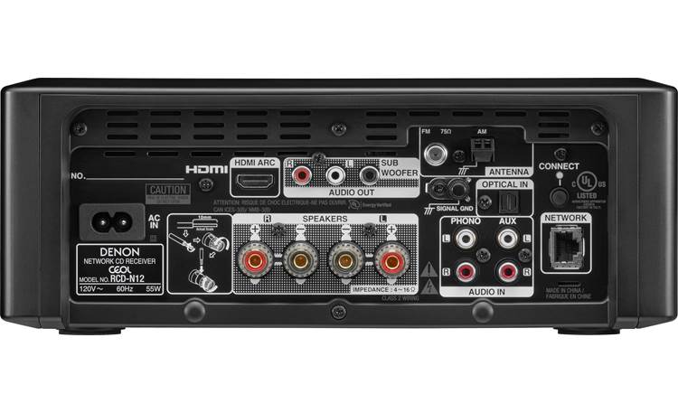 Denon CEOL RCD-N12 Compact stereo receiver with built-in CD player, tuner, Bluetooth, Apple AirPlay 2, and HEOS streaming - RCDN12BKE3