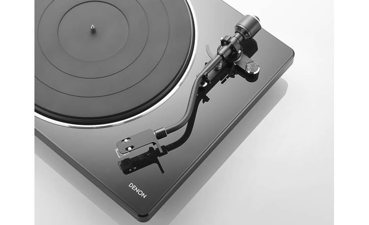 Denon DP-400 Semi-automatic belt-drive turntable with pre-mounted cartridge and built-in phono preamp (Black) - DP400BKEM