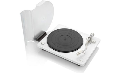 Denon DP-400 Semi-automatic belt-drive turntable with pre-mounted cartridge and built-in phono preamp (White) - DP400WTEM