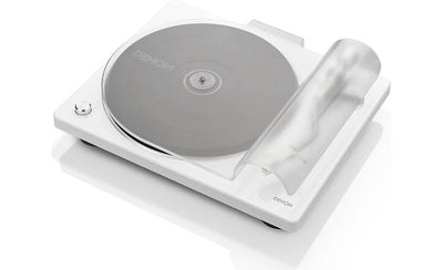 Denon DP-400 Semi-automatic belt-drive turntable with pre-mounted cartridge and built-in phono preamp (White) - DP400WTEM