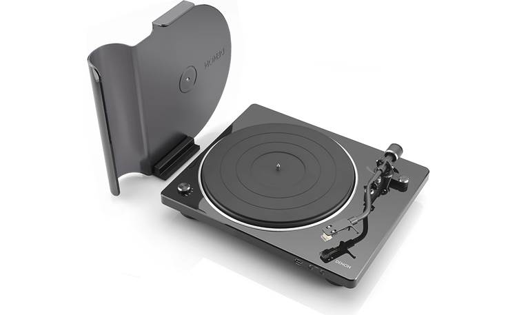 Denon DP-450USB Semi-automatic belt-drive turntable with pre-mounted cartridge, USB output and built-in phono preamp (Black) - DP450USBBKEM