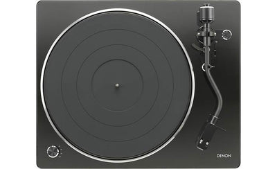 Denon DP-450USB Semi-automatic belt-drive turntable with pre-mounted cartridge, USB output and built-in phono preamp (Black) - DP450USBBKEM