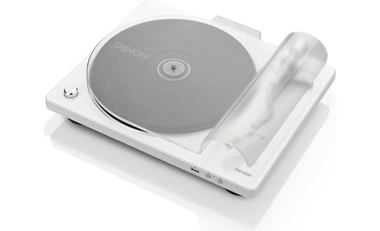 Denon DP-450USB Semi-automatic belt-drive turntable with pre-mounted cartridge, USB output and built-in phono preamp (White) - DP450USBWTEM