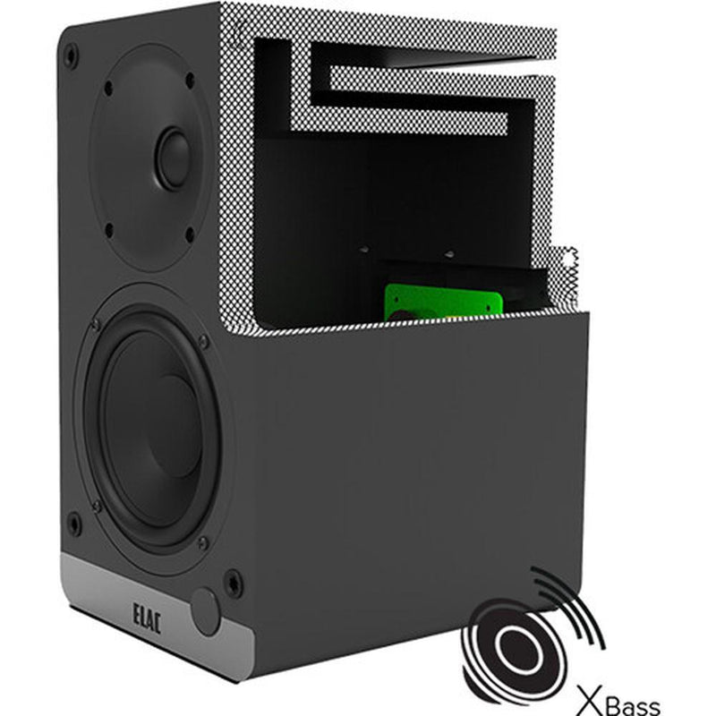 ELAC Debut ConneX DCB41 Powered bookshelf speakers with Bluetooth, HDMI and built-in phono preamp (Walnut) - (Pair)