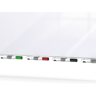 Ghent ARIASN32WH Aria 3'H x 2'W Low Profile 1/4" Glassboard - Vertical White - 4 Markers and Eraser