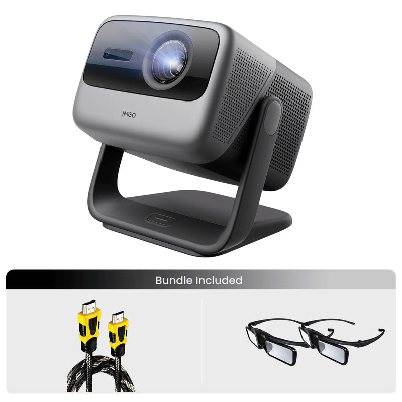 JMGO N1S Ultimate Triple-Laser 4K Lifestyle Projector with 3300 ISO Lumens & Google TV Includes Pair of 3D Glasses and 4K HDMI 2.1 Cable Bundle