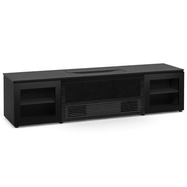Salamander Designs Oslo 245 Cabinet for integrated Epson LS800 UST Projector - Black Glass Doors, Black Top -X/EPSLS800/245/OS/BK