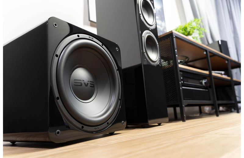 SVS SB-1000 Pro 12" powered subwoofer with digital processing and parametric equalization controls (Piano Gloss Black)