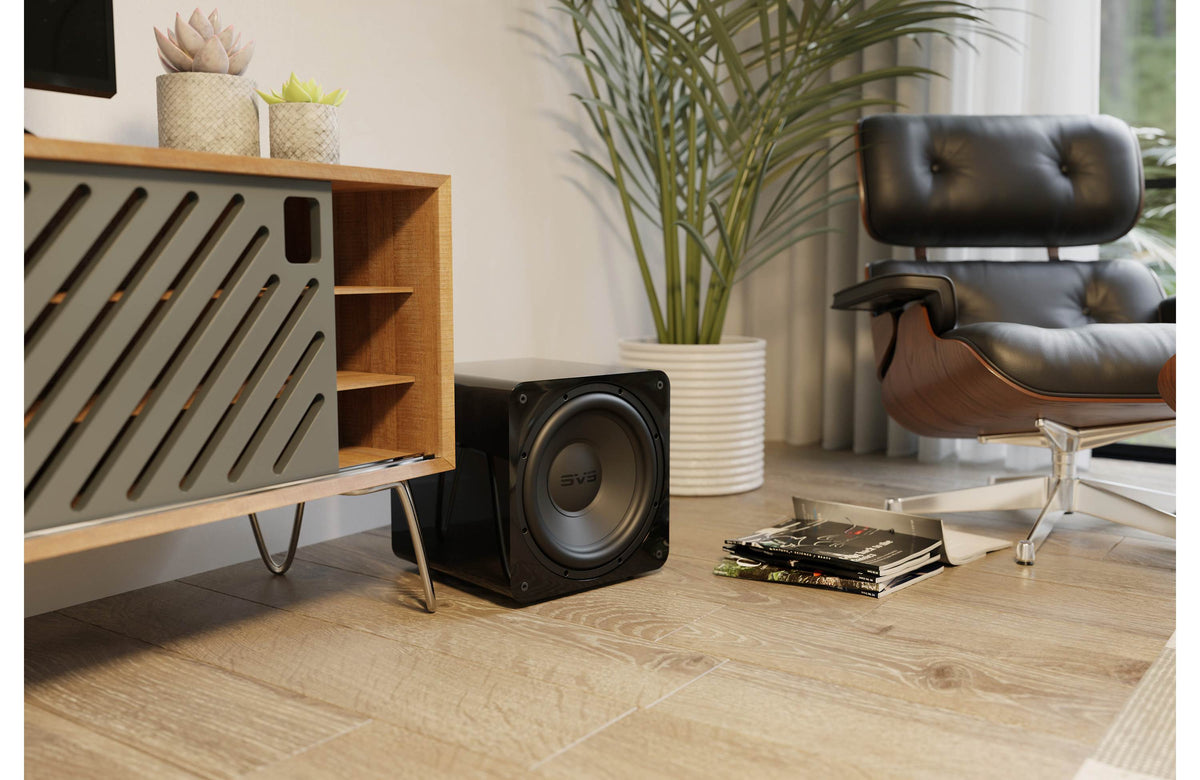 SVS SB-1000 Pro 12" powered subwoofer with digital processing and parametric equalization controls (Piano Gloss Black)
