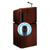 Tabletop & Base Combo Sound Lectern (Mahogany on Walnut) with wireless handheld mic