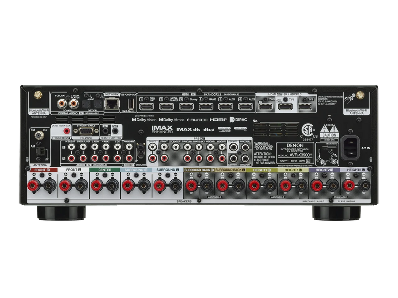 Denon AVR-X3900H 9.4 Ch. 105W 4K/8K Dolby Atmos AV Receiver Powered by HEOS