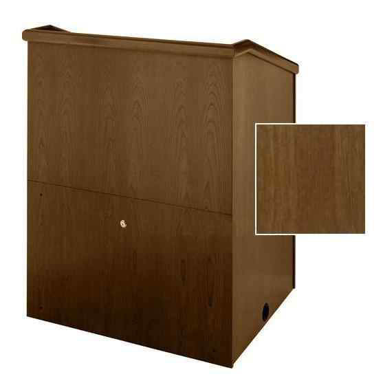Sound-Craft MML48V-Natural Sapele Presenter Series 48"H x 48"W Multimedia Lectern with Natural Sapele Wood Veneer - Sound-Craft-MML48V-Natural-Sapele