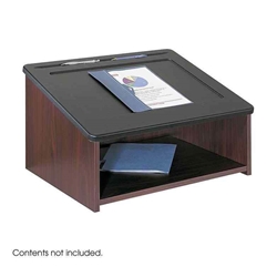 Safco Products 8916MH - Tabletop Wood Lectern with Storage Shelf - Mahogany 