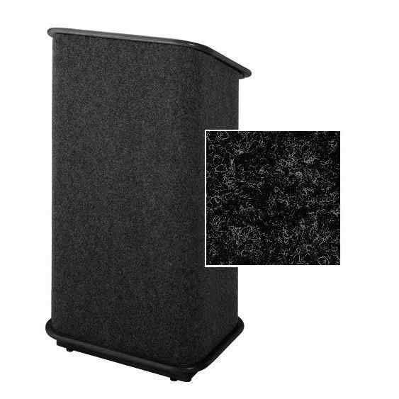 Sound-Craft CFLB-Charcoal Convention Series 48"H Lectern with Charcoal Carpet and Black Wood Trim - Sound-Craft-CFLB-Charcoal