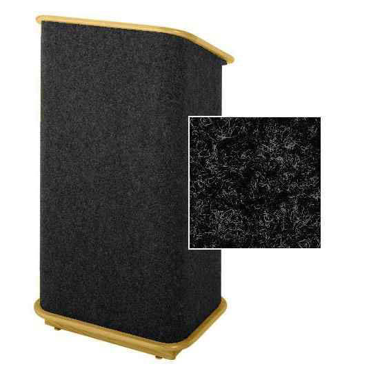 Sound-Craft CMLO-Charcoal Convention Series 48"H Modular Lectern with Charcoal Carpet and Natural Oak Wood Trim - Sound-Craft-CMLO-Charcoal