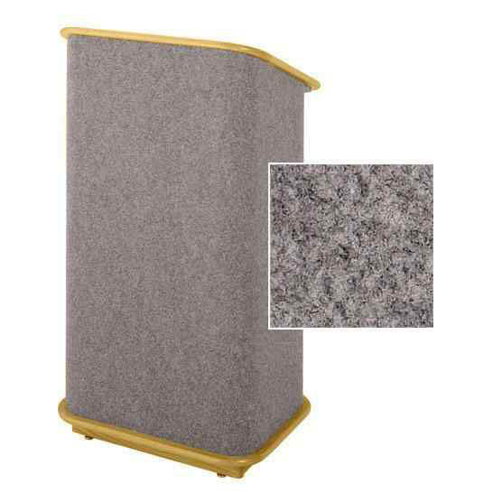Sound-Craft CFLO-Gunmetal Convention Series 48"H Lectern with Gunmetal Carpet and Natural Oak Wood Trim - Sound-Craft-CFLO-Gunmetal