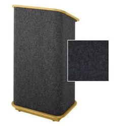 Sound-Craft CMLO-Onyx Convention Series 48"H Modular Lectern with Onyx Carpet and Natural Oak Wood Trim 