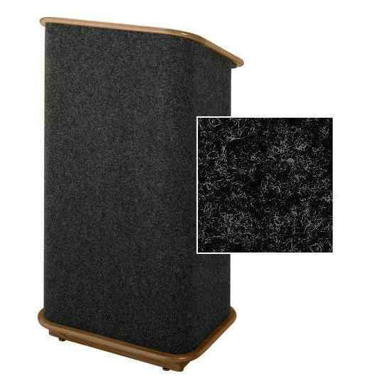 Sound-Craft CFLW-Charcoal Convention Series 48"H Lectern with Charcoal Carpet and Walnut Stained Oak Wood Trim - Sound-Craft-CFLW-Charcoal