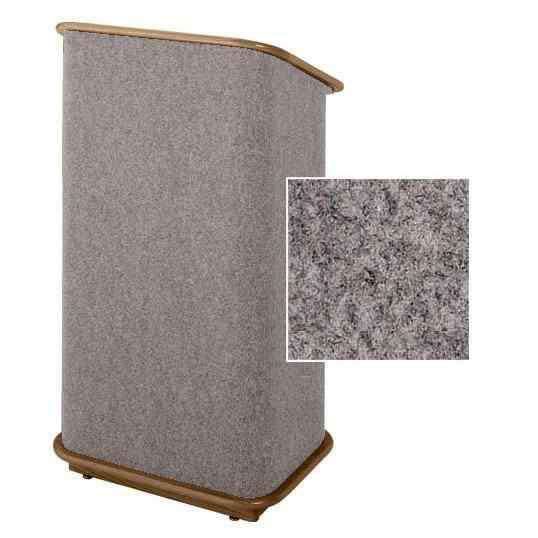 Sound-Craft CFLW-Gunmetal Convention Series 48"H Lectern with Gunmetal Carpet and Walnut Stained Oak Wood Trim - Sound-Craft-CFLW-Gunmetal