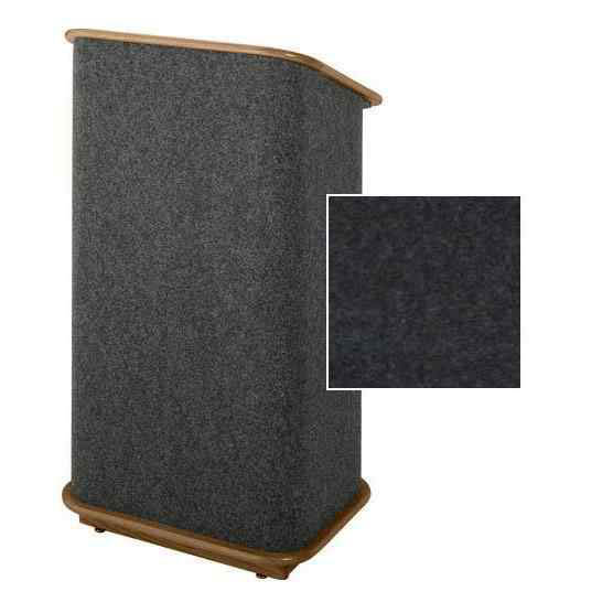 Sound-Craft CFLW-Onyx Convention Series 48"H Lectern with Onyx Carpet and Walnut Stained Oak Wood Trim - Sound-Craft-CFLW-Onyx