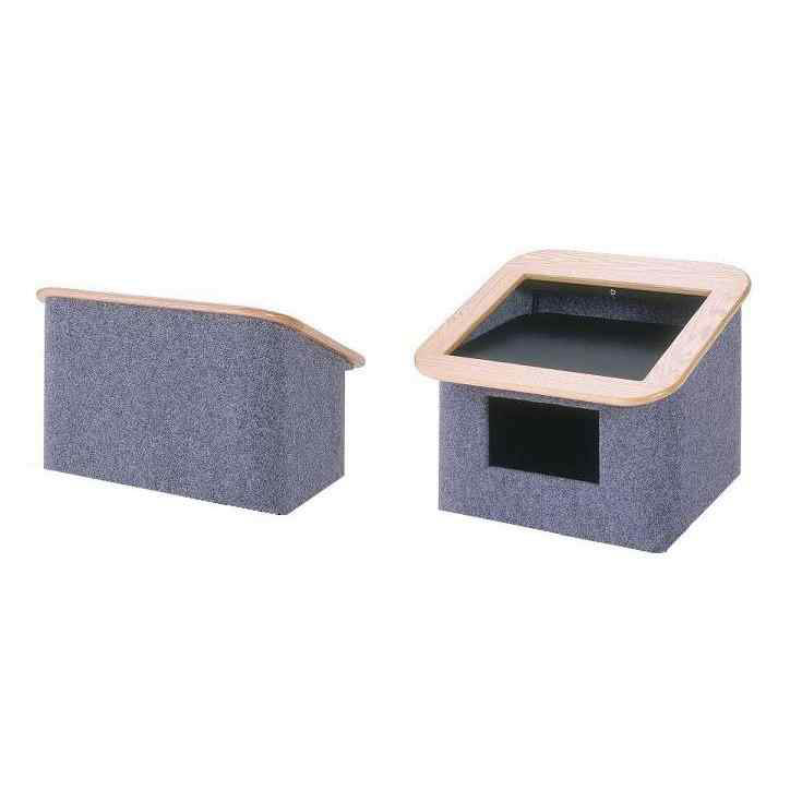 Sound-Craft CTLW-Charcoal Convention Series Tabletop Lectern with Charcoal Carpet and Walnut Wood Trim - Sound-Craft-CTLW-Charcoal