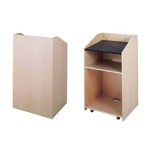 Sound-Craft SCC27-Charcoal Classic Series 47"H x 27"W Square Corner Lectern with Charcoal Carpeted Fabric - Sound-Craft-SCC27-Charcoal