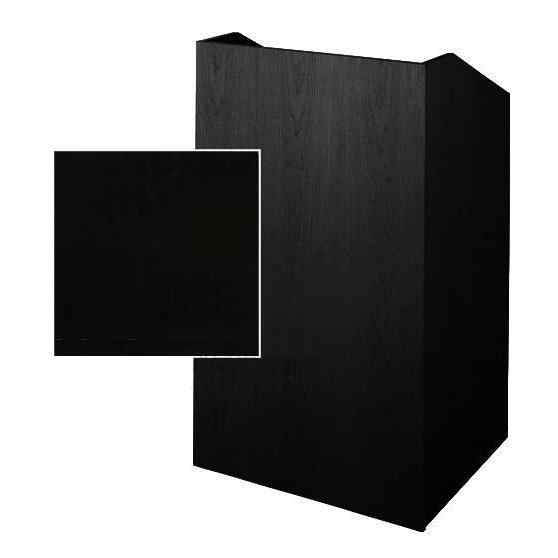 Sound-Craft SCV36-Black Lacquer on Oak Classic Series 47"H x 36"W Square Corner Lectern with Black Lacquer on Oak Wood Veneer - Sound-Craft-SCV36-Black-Lacquer-on-Oak
