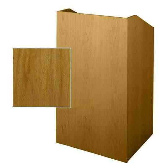 Sound-Craft SCV36-Natural Mahogany Classic Series 47"H x 36"W Square Corner Lectern with Natural Mahogany Wood Veneer - Sound-Craft-SCV36-Natural-Mahogany