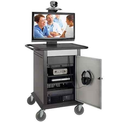 AVTEQ TMP-600 - Single Monitor Remote Patient Care Medical Cart with Medical Equipment Storage 