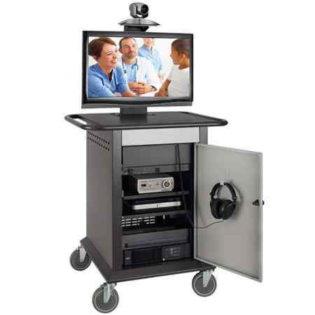 AVTEQ TMP-600 - Single Monitor Remote Patient Care Medical Cart with Medical Equipment Storage - AVTEQ-TMP-600