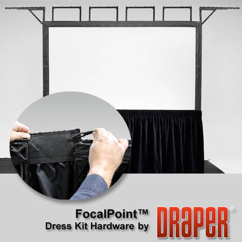 Draper 385125 FocalPoint (black) 142 diag. (75x120)-Widescreen [16:10]-Matt White XT1000VB 1.0 Gain - Draper-385125
