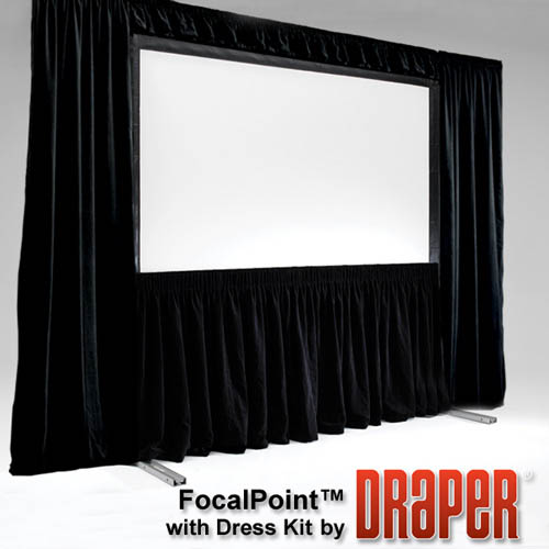 Draper 385122 FocalPoint (black) 94 diag. (50x80) -Widescreen [16:10] -Matt White XT1000VB 1.0 Gain - Draper-385122