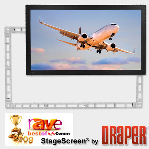 Draper 383486 StageScreen (Black) 180 diag. (108x144) - Video [4:3] - Matt White XT1000V 1.0 Gain - Draper-383486