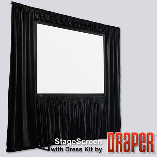Draper 383515 StageScreen (Black) 627 diag. (180x600) - MultiFormat - Matt White XT1000V 1.0 Gain - Draper-383515