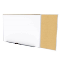 Ghent-SPC412C-K - 4'x12' Style C Combination - Porcelain Magnetic Whiteboard / Natural Cork Bull
