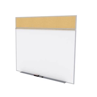 Ghent-SPC512A-K - 5'x12' Style A Combination - Porcelain Magnetic Whiteboard / Natural Cork Bull
