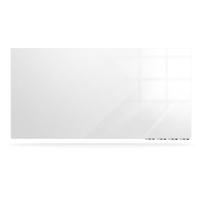Ghent ARIASN64WH Aria 6'H x 4'W Low Profile 1/4" Glassboard - Vertical White - 4 Markers and Eraser - Ghent-ARIASN64WH