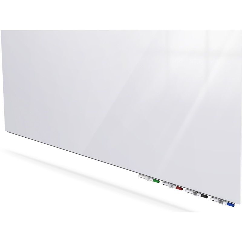 Ghent ARIASM64WH Aria 6'H x 4'W Magnetic Low Profile 1/4" Glassboard - Vertical White - Ghent-ARIASM64WH
