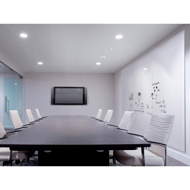 Ghent ARIASM32WH Aria 3'H x 2'W Magnetic Low Profile 1/4" Glassboard - Vertical White - Ghent-ARIASM32WH