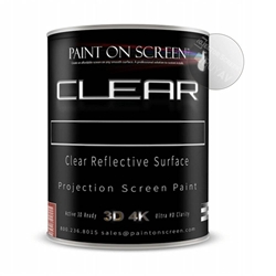 Projector Screen Paint - Clear with 1.6 Gain - HD 1080P,3D and 4K Capable - Gallon 
