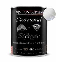 Projector Screen Paint - Diamond and Silver with 1.8 Gain - HD 1080P,3D Capable and 4K Ready -Gallon 