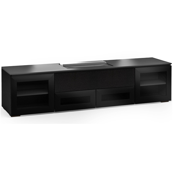 Salamander Designs Oslo 245 Cabinet for integrated Hisense 100L8D UST Projector - Black Glass - X/HSE245OS/BG - Salamander-X/HSE245OS/BG