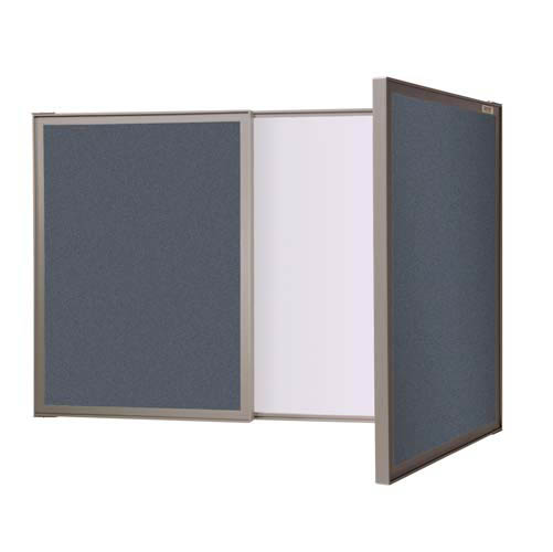 Ghent VisuALL PC - Blue Fabric Tackboard Outside with Acrylate Whiteboard Inside