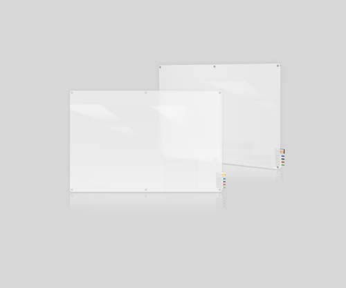 Ghent Ghent HMYRN46FR 4'x6' Harmony Frosted Glass Board - Radius Corners - 4 Markers and Eraser