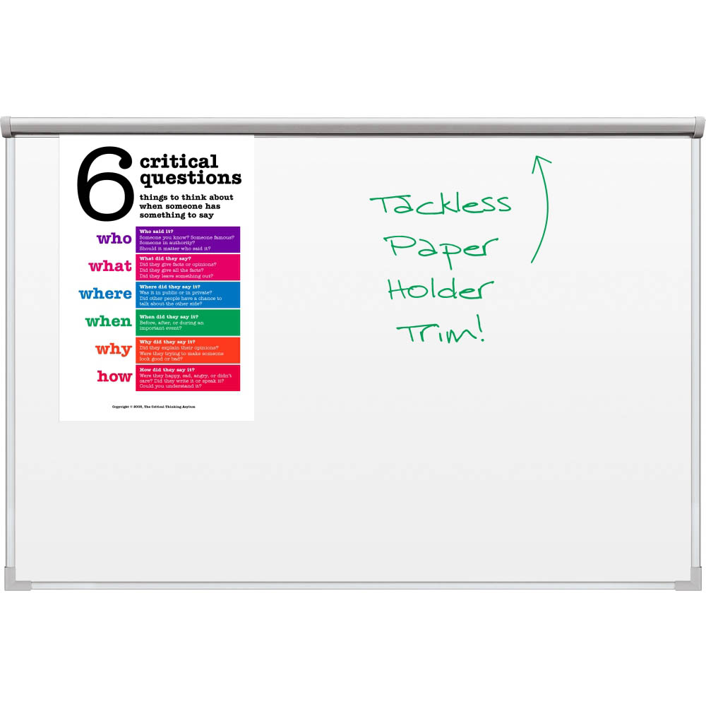 Best-Rite 2129H-BT Ultra Bite Whiteboard with Tackless Paper Holder