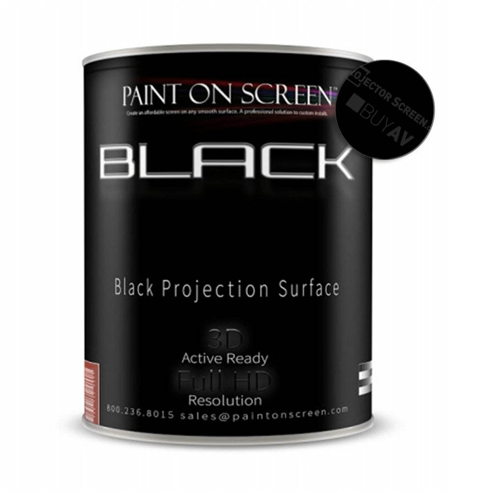 Projector Screen Paint - Black with 1.2 Gain - HD 1080P,3D and 4K Capable - Gallon
