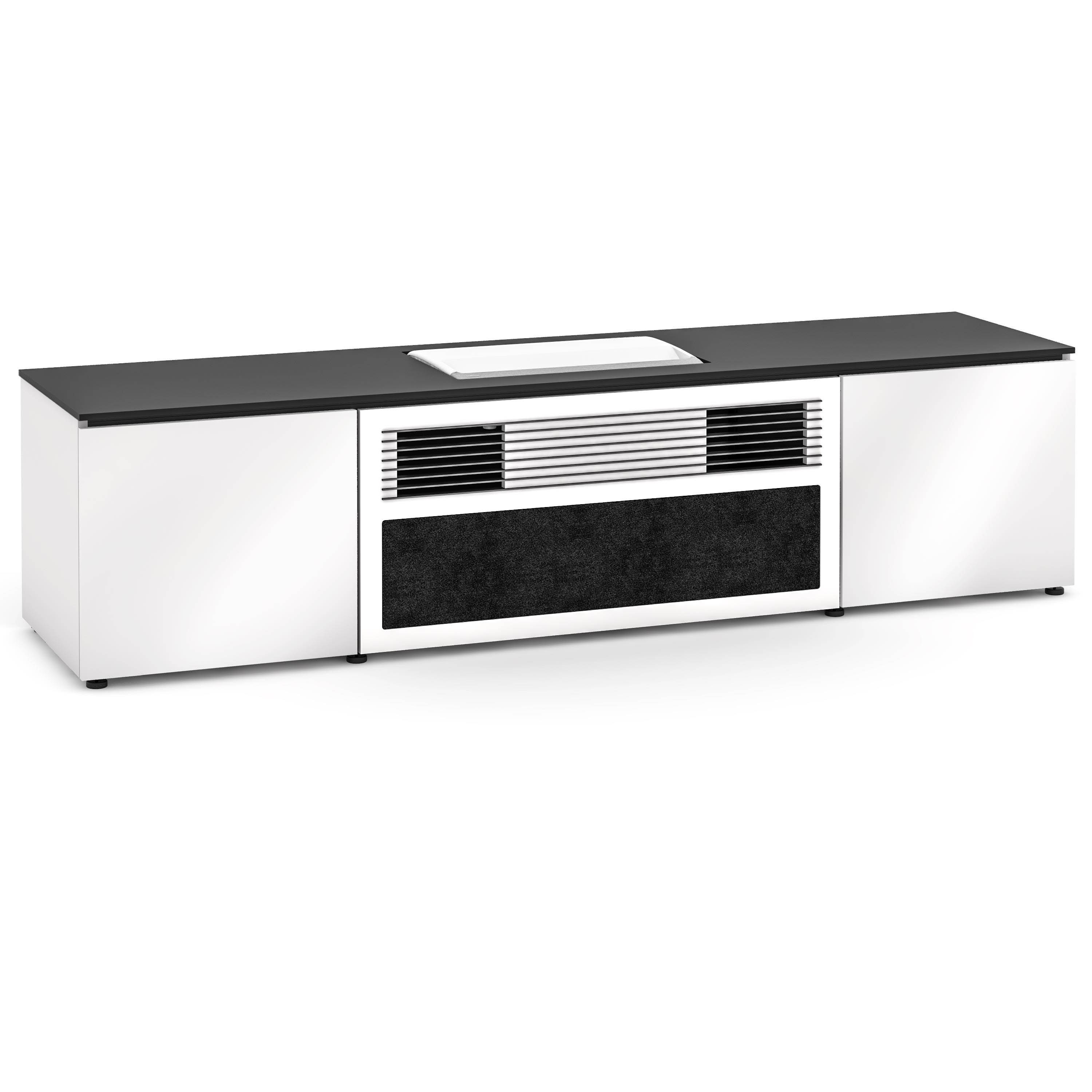 Salamander Designs Miami 245MM Cabinet for integrated Samsung LSP9T UST Projector - Gloss White, Black Top - X/SMG9/245MM/GW