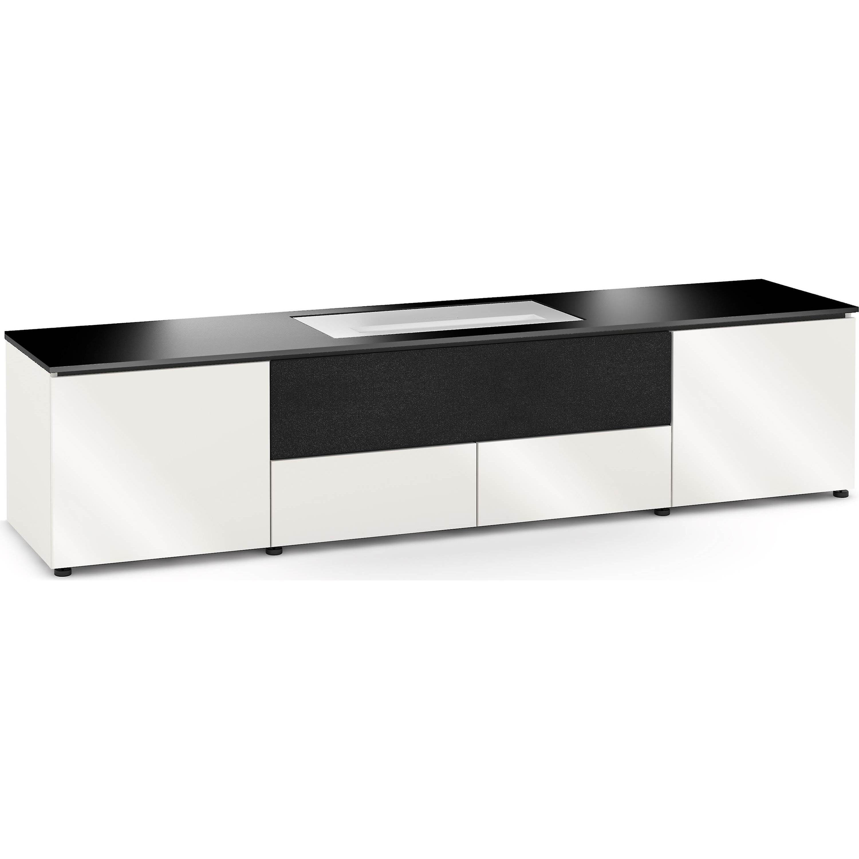 Salamander Designs Miami 245 Cabinet for integrated LG HU85LA/S UST Projector - Gloss White, Black Top - X/LG1/245GW/BK